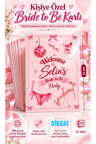 heryerehediye Kişiye Özel İsimli Bridal Shower - Bekarlığa Veda Karşılama Kar...
