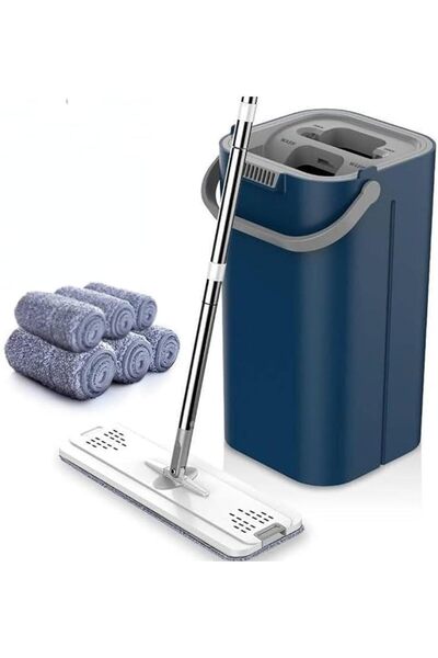 Generic 360° Rotating Wet & Dry Flat Mop with Bucket, Strong Adsorption, No L...