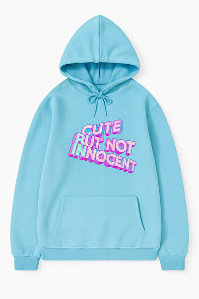 JANTIL MODA Unisex Oversize Φούτερ με κουκούλα και στάμπα, με 3 κλωστές, τσέπ...