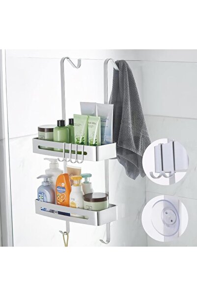GENERAL Tresal over the Door Shower Organizer, Aluminum Storage Rack (Silver ...