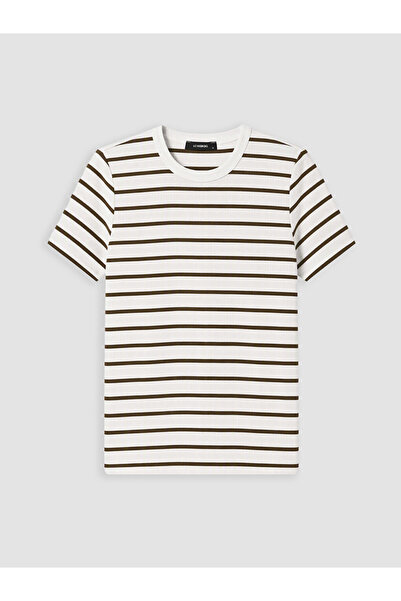 LC Waikiki Rmz Gi̇yi̇m Farkiyla Zero Roba Collar Striped Women's T-Shirt