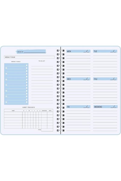 KASTWAVE Undated Weekly Planner Notebook A5, 52 Weeks Daily Planner with To D...