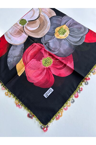 REYYAN Hand Work Needlepointed Square Writing 100X100 cm Handcrafted