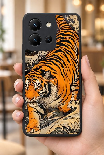 BGAKSESUAR Vivo Y36 Compatible Tiger Power Patterned Shockproof Case with Cam...