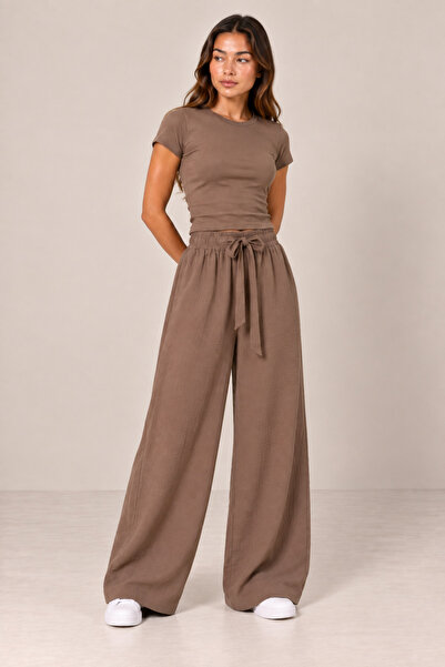 TOP CLOTHE Women's Wide Leg Pants with Elastic Waistband and Front Drawstring...