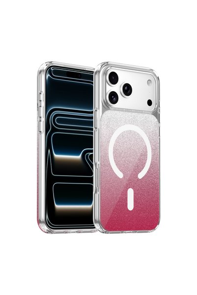 Generic Onegif apple iphone 17 pro/18 pro sora glitter magsafe cover - red