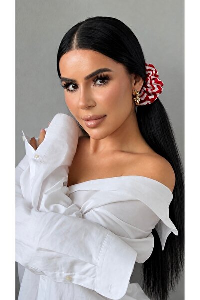 YOYYO مشبك شعر نسائي مطاطي منقوش باللون الأحمر