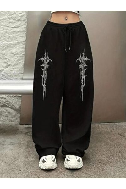 classy moda Unisex grafičke hlače sa širokim nogavicama i 3 niti