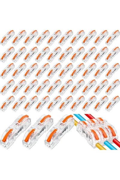 Paporich 50 Pcs Lever Wire Connector Kit, Compact Single Wire Connectors Asso...