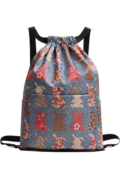 Tazweeq Drawstring Backpack with Dry-Wet Compartment, Large Capacity Sports Backpack for Travel Gym