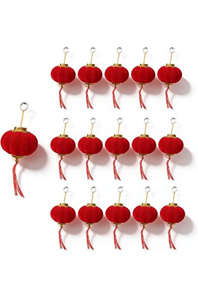 Generic 16-Pack Mini Red Lanterns Decor, Small Hanging Lucky Lanterns for Spr...