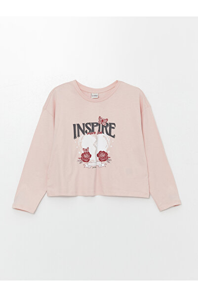LC Waikiki Two Mt Shop Quality Lcw Kids Pink Oval Collar Printed Long Sleeve ...