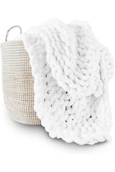 GENERAL Adyrescia Chunky Knit Blanket Throw | 100% Hand Knit with Jumbo Cheni...