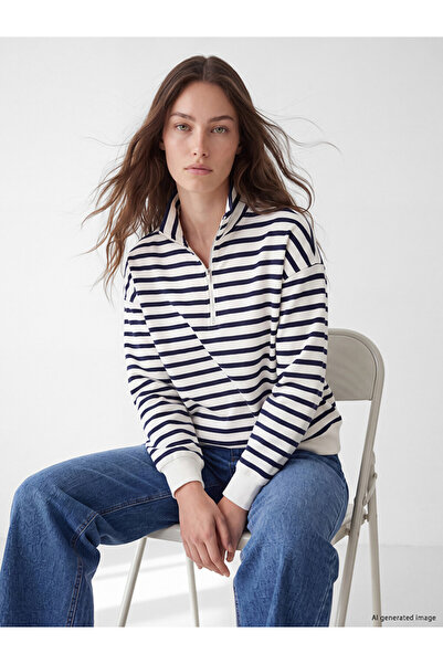 LC Waikiki Rmz Gi̇yi̇m Farkli Şeri̇p Şeri̇p Women's Thick Sweatshirt Tunic