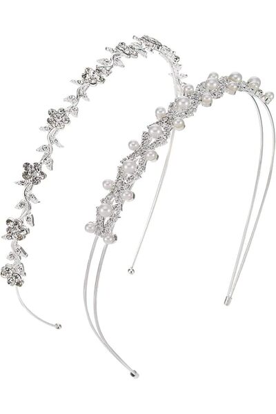 Pangda 2 Pieces Rhinestone Bridal Crystal Women's Headband Wedding Flower Gir...