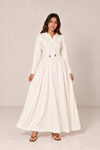 TOP CLOTHE Women's Long Hooded Long-Sleeved Loose-Fitting Dress