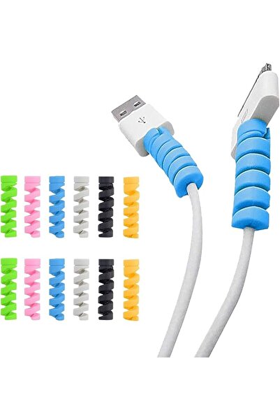 X SPRING Charging Cable Protector, 12 PCS Spiral Cord Organizers, Wire Manage...