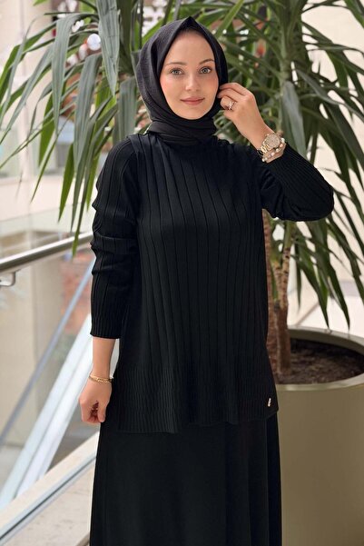MISS DALIDA Missdalida Thick Ribbed Tunic with Elastic Waist