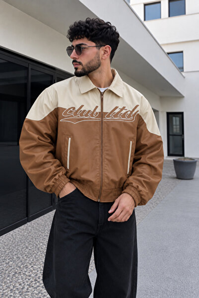 gm giyimarket New Season Men's Quilted Oversize Bomber Leather Jacket