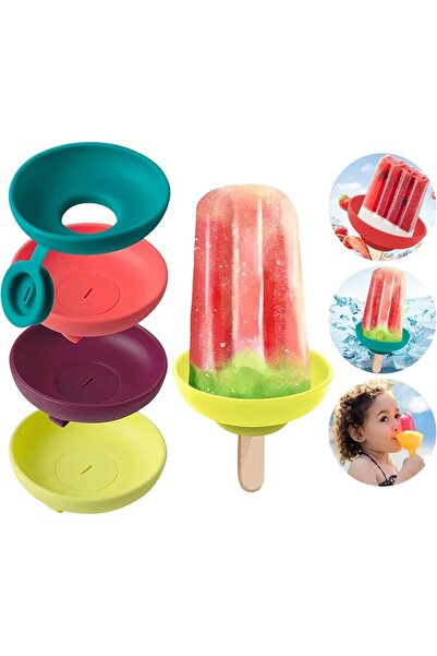 X SPRING Ice Cream Holder, 4 PCS Silicone Drip Catcher for Kids, Leak-Proof P...