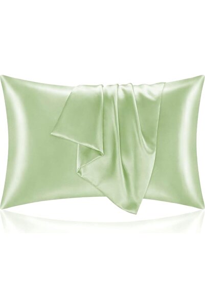 BEDELITE Satin Pillowcase with Zipper 2 Pack, White Pillow Cases Standard Siz...
