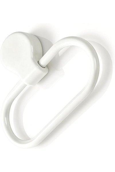 GENERAL White Oval Wall Mount Towel Hooks Space Saving Hanger