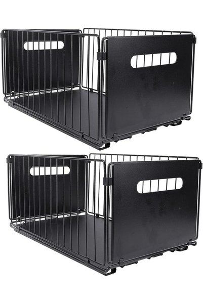Zerodis 2PCS Pull Out Cabinet Organizer Metal Strong Drawer for Under Sink St...