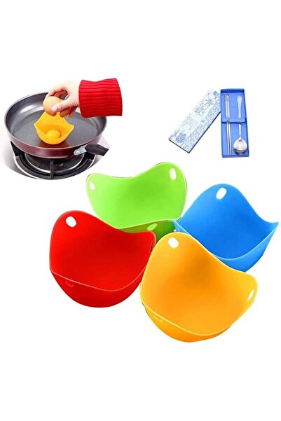 Yelajoy 4 Pack Egg Poacher, Nonstick Silicone Poached Egg Cups for Stovetop &...