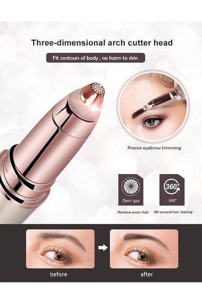 SYOSI Facial Hair Remover for Women, 2-in-1 Mini Eyebrow Trimmer & Electric Face, Nose and Body Shaver, Pa