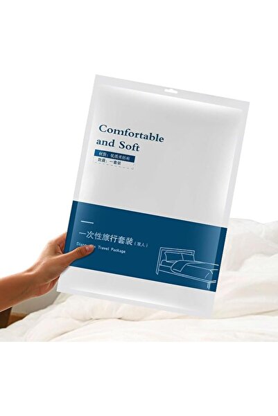 GENERAL Disposable Sheet, Duvet Cover And Pillowcase Set For Hotel Travel. Po...