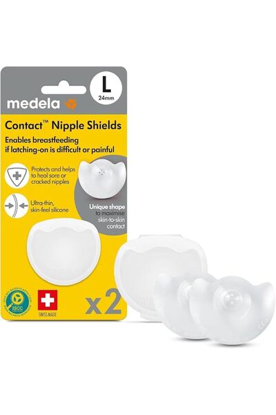 Medela واقيات حلمات الثدي مع علبة (مقاس متوسط، واقي حلمات الثدي 20 مم)