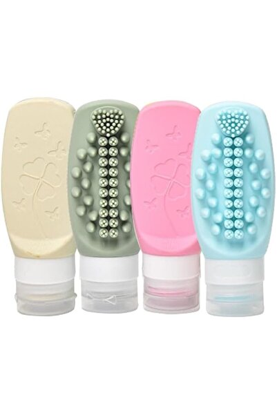 Yelajoy 4PCS Silicone Travel Bottles, Leak-Proof Squeezable Cosmetic Containe...