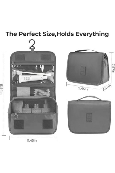 PYEBE Travel Set Hanging Toiletry Bag, Unisex-Adult, Blue, Waterproof, Pack-F...