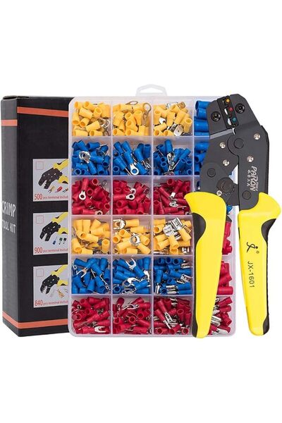 GENERAL GoolRC Wire Terminals Crimping Tool Insulated Ratcheting Crimper Kit ...