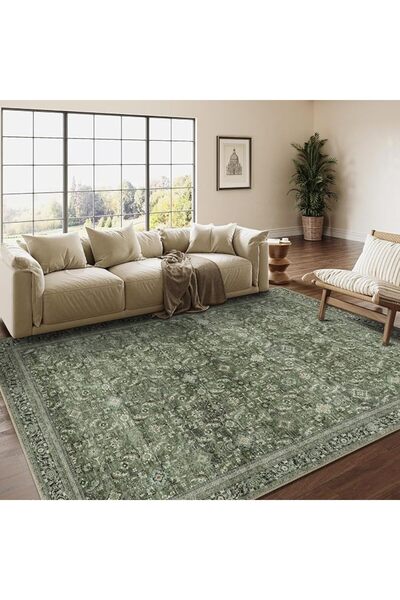GENERAL Purecozy Rectangular Area Rug Brown Textile Machine Made Ornamental C...