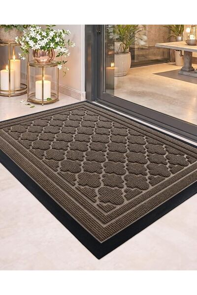 Color Geometry Anti-Dirt Outdoor Door Mat for Home Entrance, Heavy Duty Easy ...