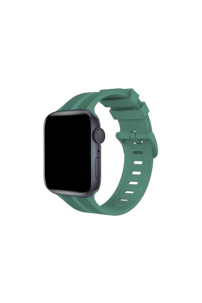 Toptan Bulurum Apple Watch 38mm Kr408 Striped Silicone Band - Green