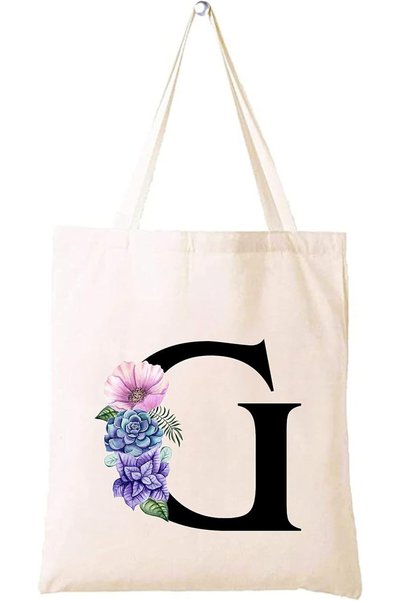 PRINTSHOP4ME حقيبة قماشية صديقة للبيئة مصنوعة من القطن مع تصميم زهري على الحر...