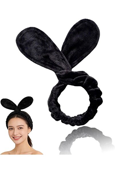 GENERAL Wired Headband Rabbit Ear Shape-Cloth Hairband-Black-72 x 8 cm-1 Pcs-...