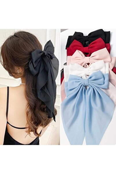 FDBJulyy 5 PCS Women's Black Bow Hair Clips, Claw Clips for Thick & Thin Hair...