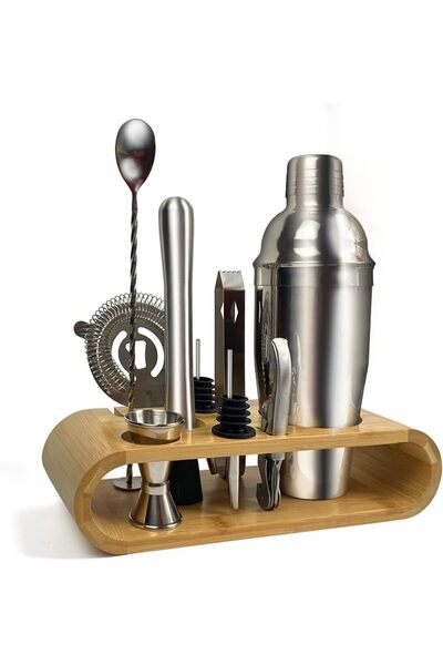 SKY TOUCH SKY-TOUCH 11-Piece Bar Tool Set with Stylish Bamboo Stand - Perfect...