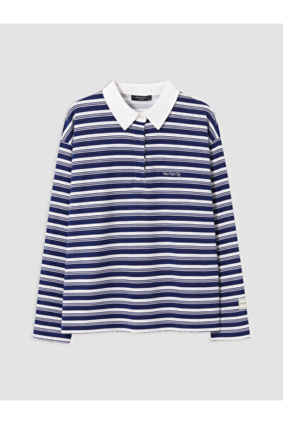 LC Waikiki Esvab • Modern & Distinctive Devrik Roba Collar Striped Women's Sw...
