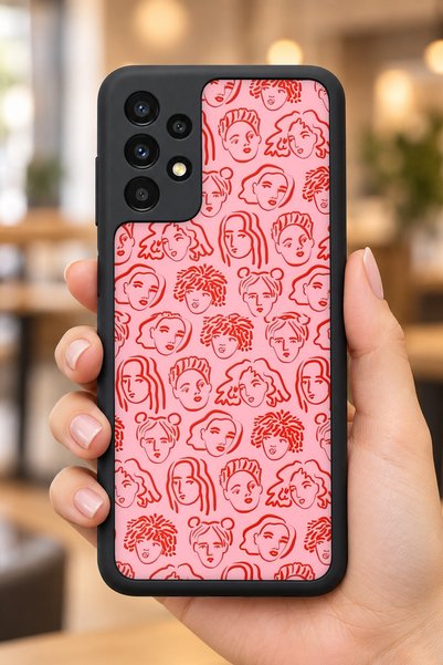 BGAKSESUAR Samsung Galaxy A13 / A23 Compatible Face Patterned Camera Protecte...
