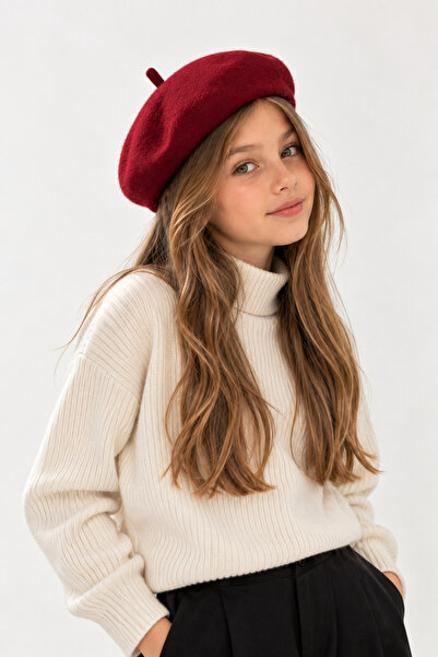 Wega Moda Girl's Felt French Beret - 6-12 Years Old Painter's Hat Winter Chil...