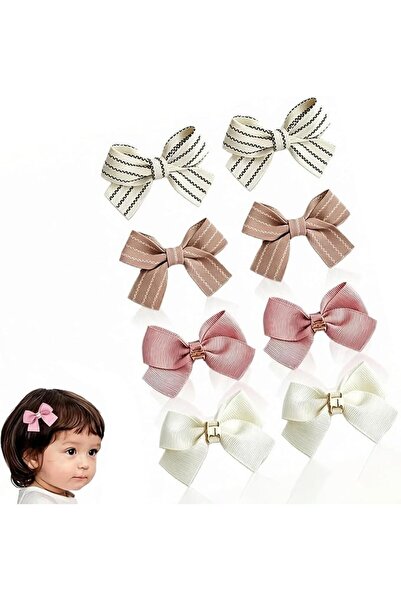 GENERAL 8 Pack Bow Hair Clips - Cute Ribbon Barrettes- Non-Slip Hair Accessor...