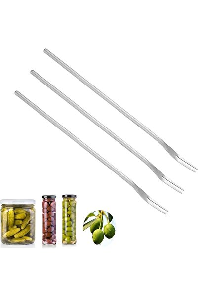 HaveLovely Stainless Steel Pickle Fork, 3 PCS 8.6 Inch Long Handle Olive Fork...
