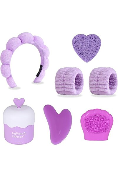 Yelajoy ALMEKAQUZ 7 Pcs Spa Headband for Washing Face,Wristbands Set Women Bu...