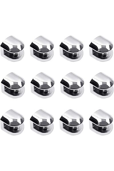 X SPRING Glass Shelf Brackets, 12 PCS Universal Wall Mount Clips for 5-8mm Gl...