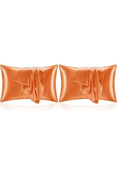 BEDELITE Satin Pillowcase with Zipper 2 Pack, White Pillow Cases Standard Siz...