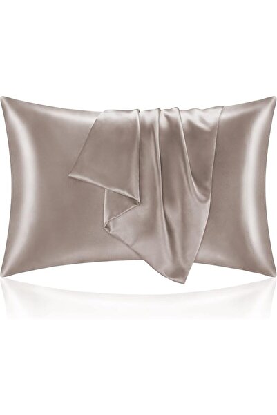 BEDELITE Satin Pillowcase with Zipper 2 Pack, White Pillow Cases Standard Siz...